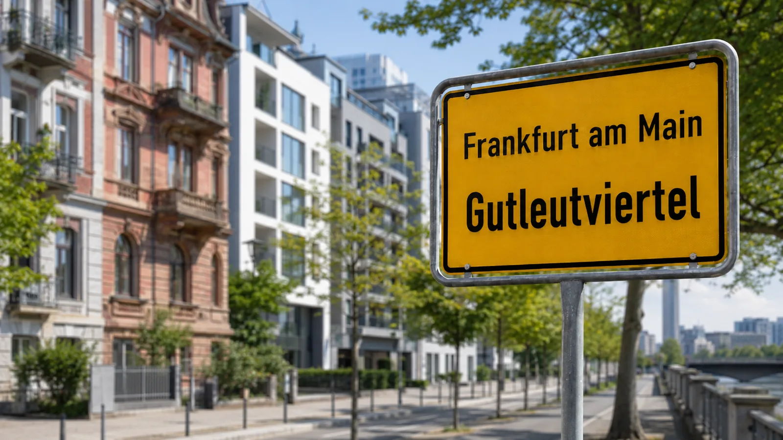 Ortseingangsschild Frankfurt am Main – Gutleutviertel
