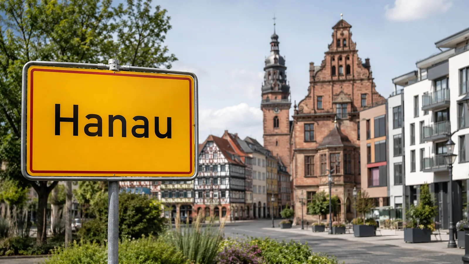 Ortseingangsschild Hanau