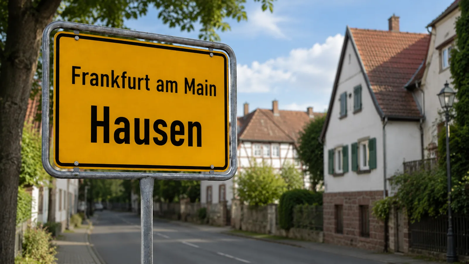 Ortseingangsschild Frankfurt am Main – Hausen