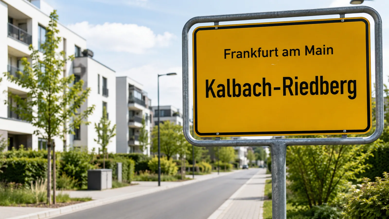 Ortseingangsschild Frankfurt am Main – Kalbach-Riedberg