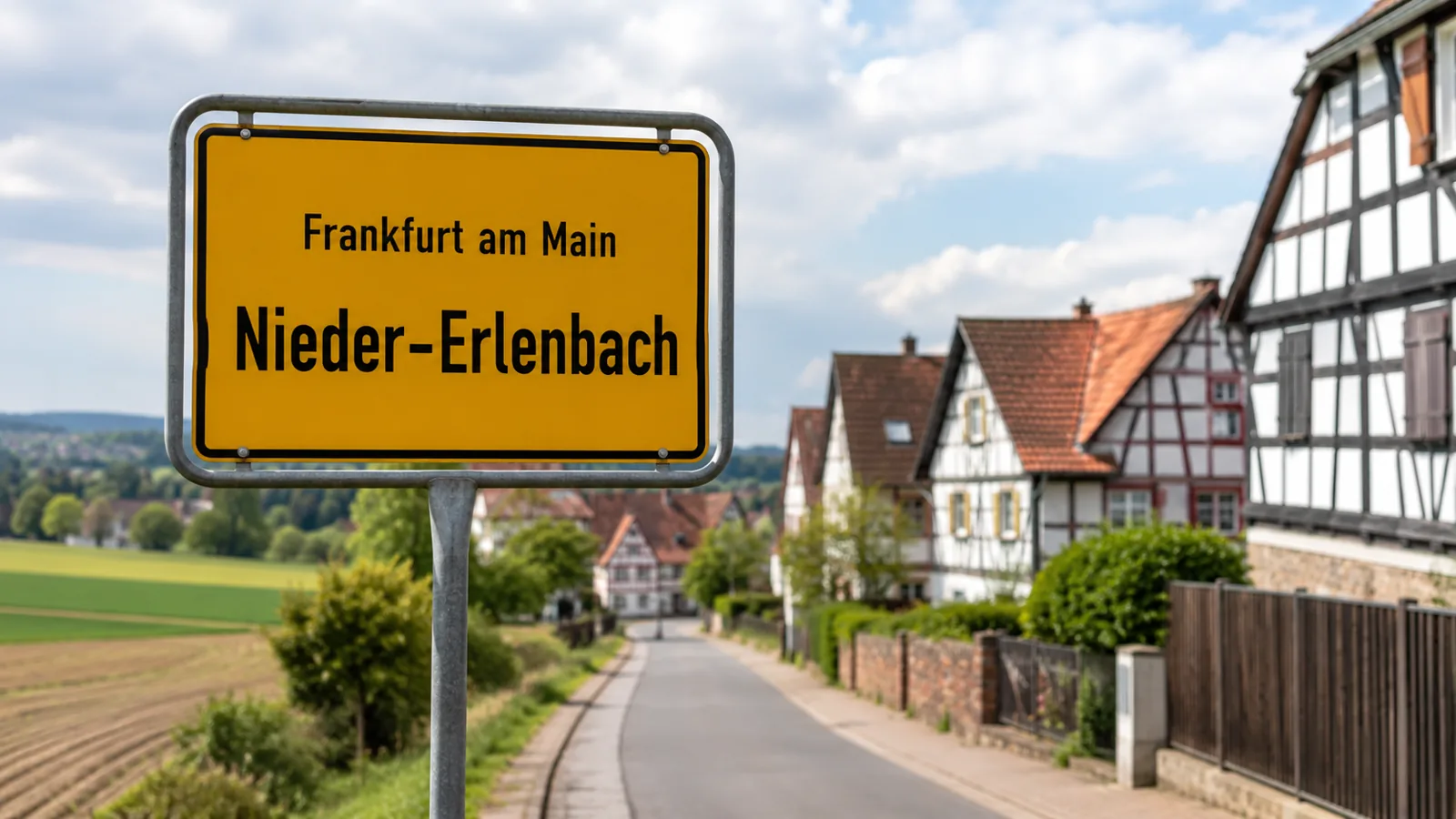 Ortseingangsschild Frankfurt am Main – Nieder-Erlenbach