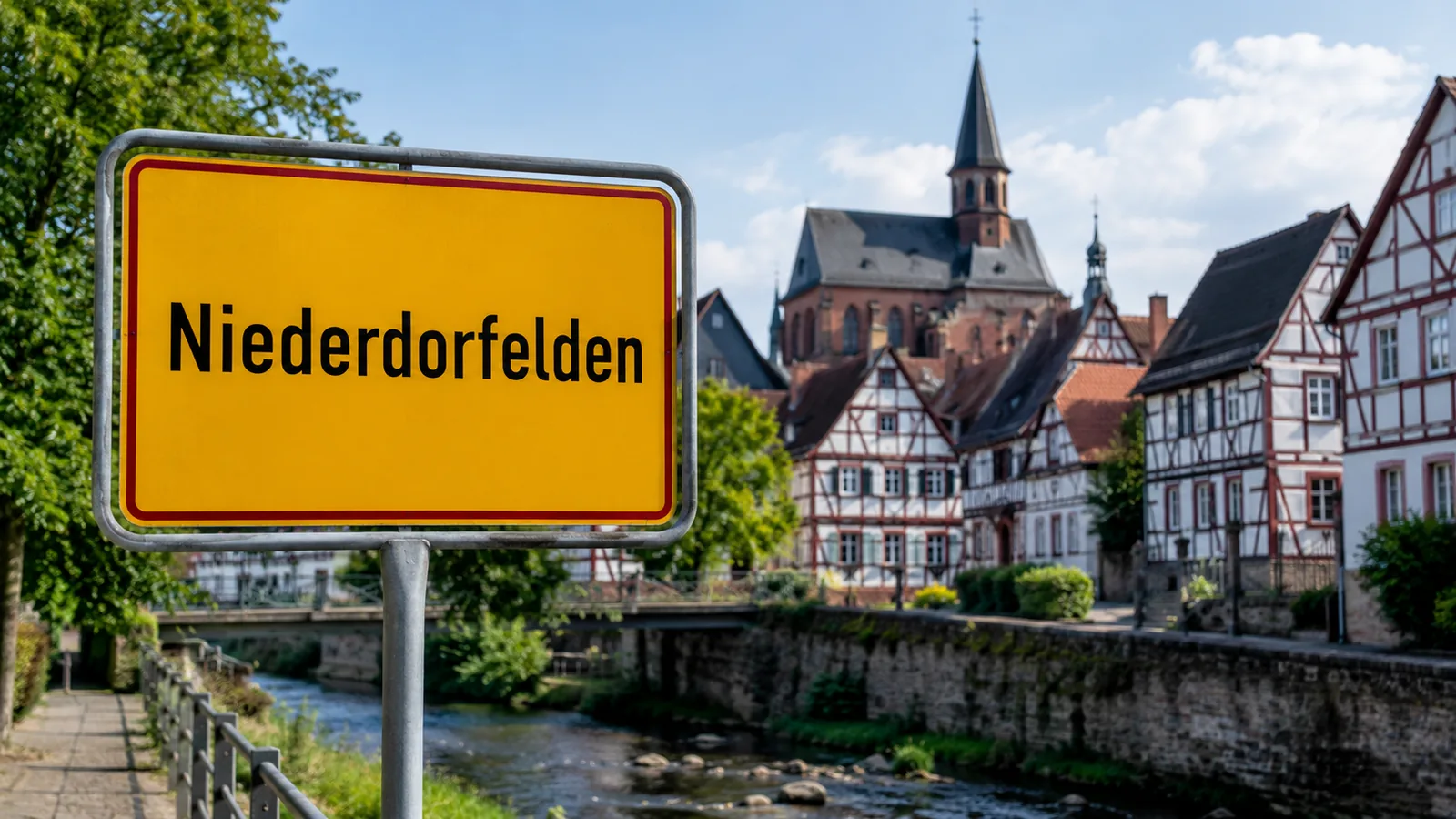 Ortseingangsschild Niederdorfelden