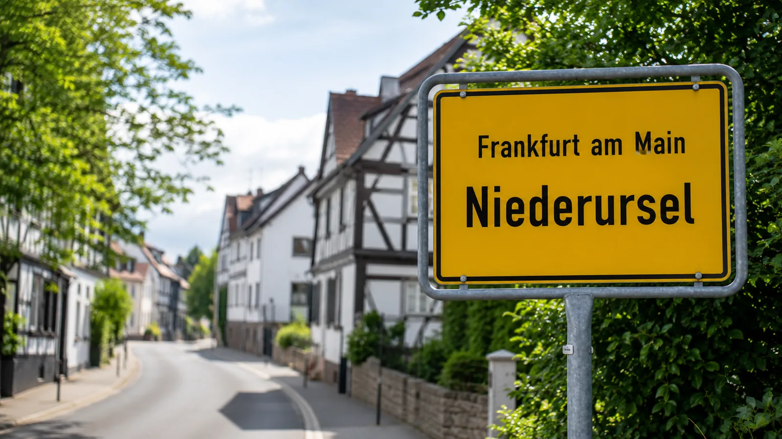 Ortseingangsschild Frankfurt am Main – Niederursel