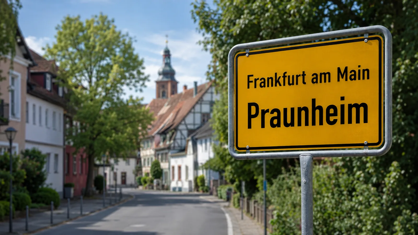 Ortseingangsschild Frankfurt am Main – Praunheim