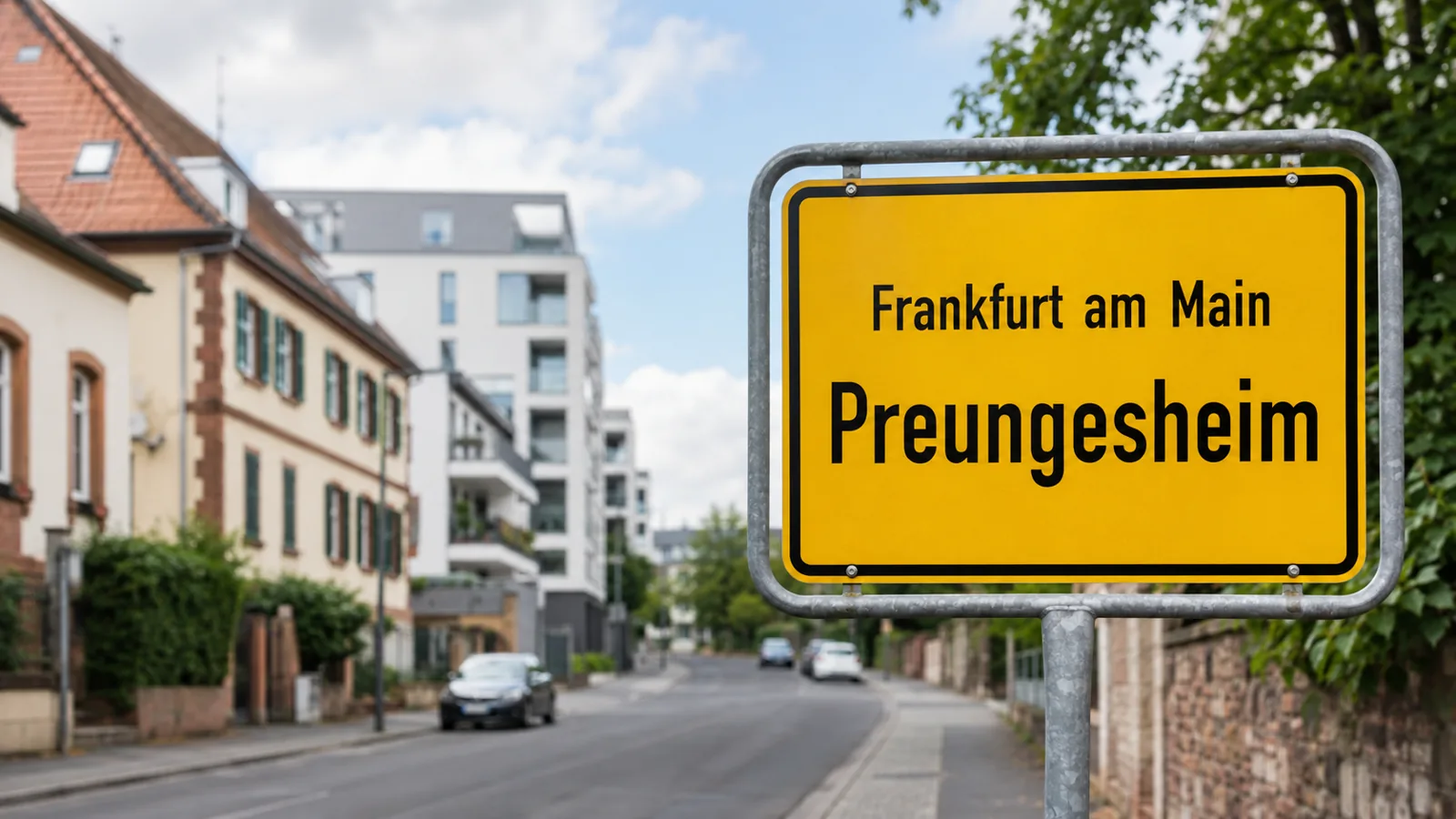 Ortseingangsschild Frankfurt am Main – Preungesheim