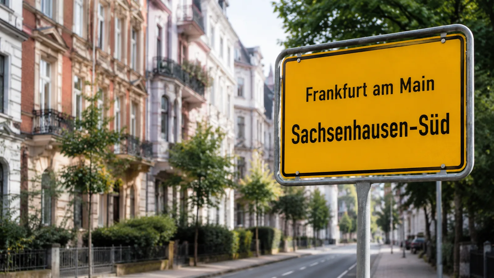 Ortseingangsschild Frankfurt am Main – Sachsenhausen-Süd