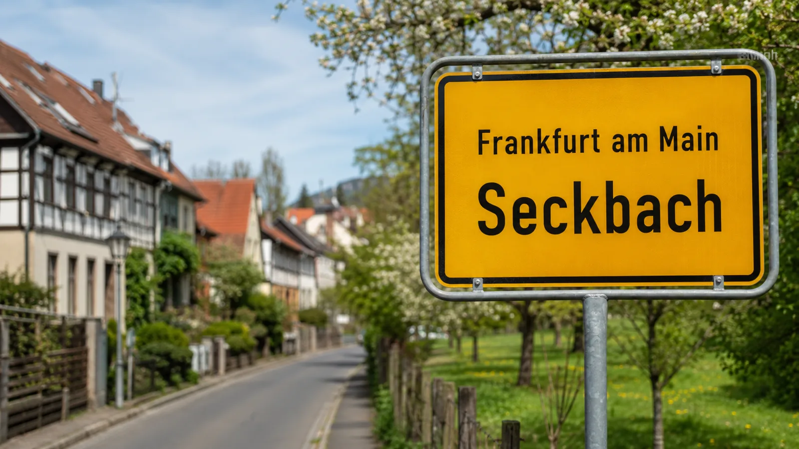 Ortseingangsschild Frankfurt am Main – Seckbach