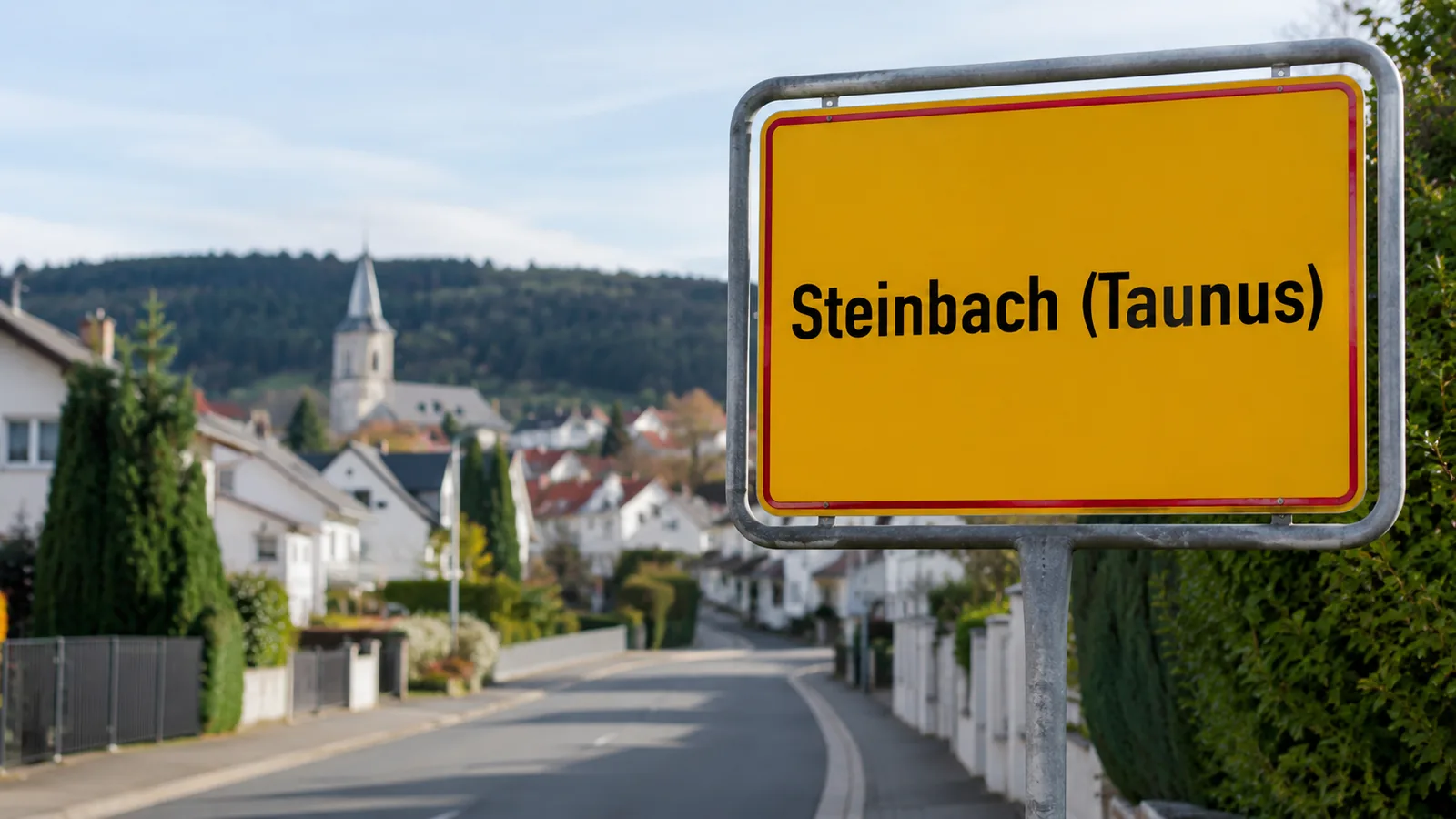 Ortseingangsschild Steinbach (Taunus)