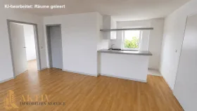 Blick zur offenen Küche