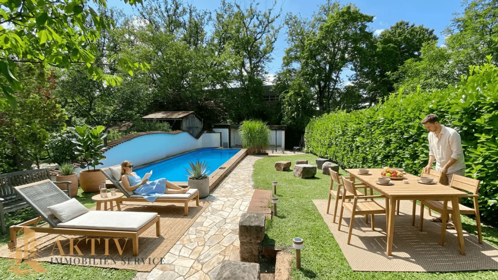 Pool + Garten "visualisiert"